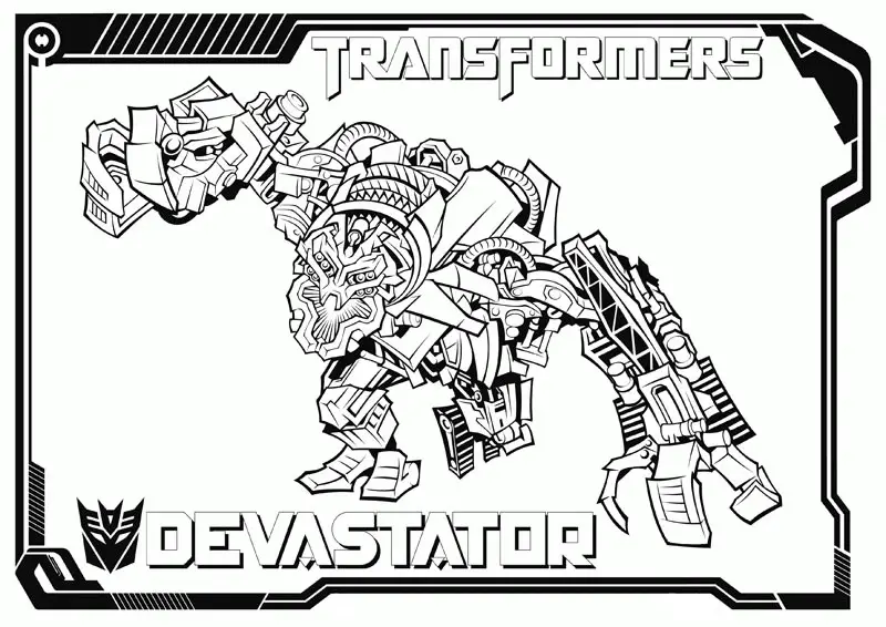 Kolorowanka Transformers Devastator