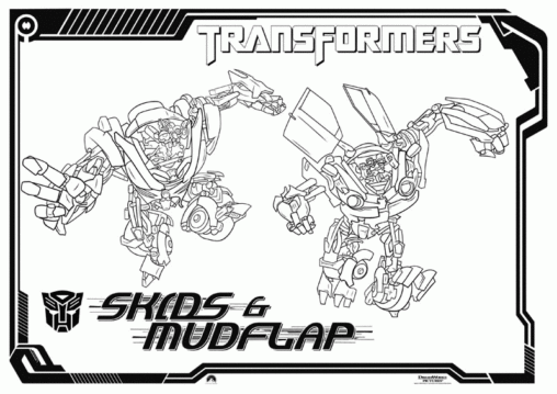 Kolorowanka Transformers Skids and Mudflap