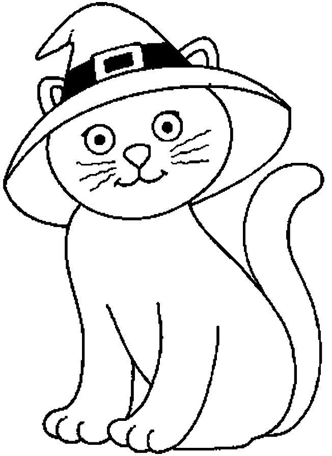 Kolorowanka kot czarodziej w kapeluszu