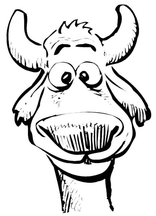 Kolorowanka krowa - twarz krowy