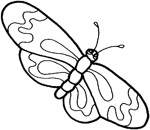 Kolorowanka motyl skierowany w prawą stronę