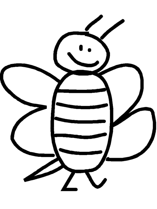 Kolorowanka pszczoła bardzo prosty rysunek dziecięcy