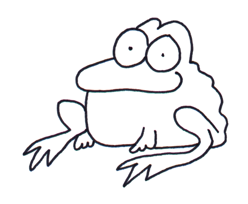 Kolorowanka żaba siedzi ze zdziwioną miną