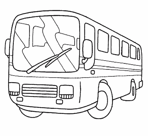 Kolorowanka autobus turystyczny stoi z dużą wycieraczką zupełnie pusty w środku