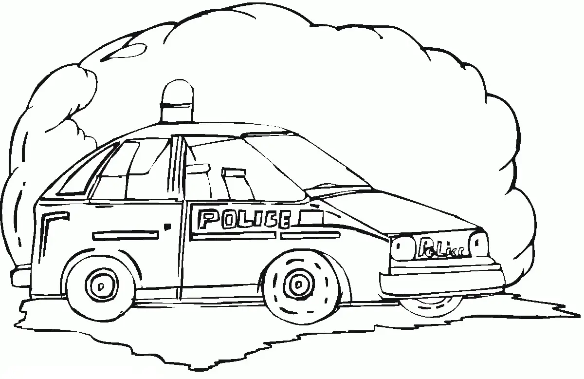 Kolorowanka policyjna samochód policyjny driftuje pusty