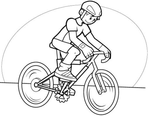Kolorowanka rower rowerzysta testuje rower szosowy kolarzówkę