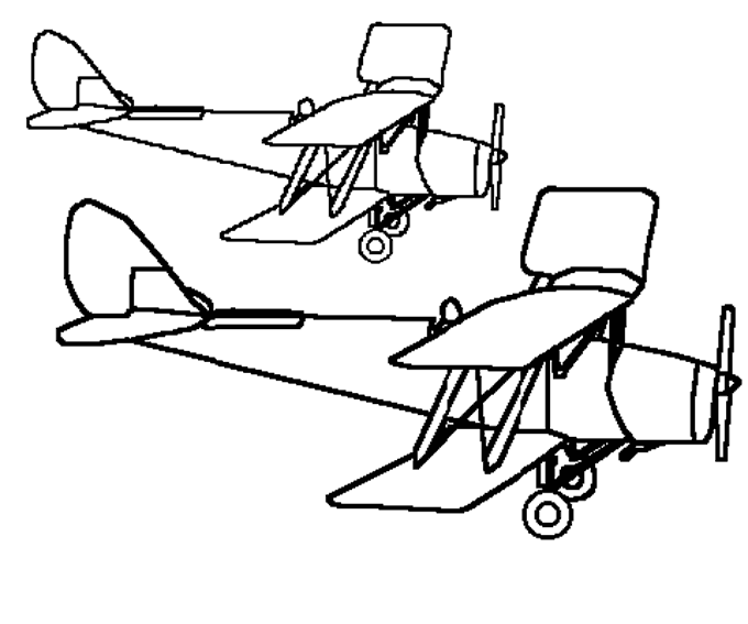Kolorowanka samolot dwa samoloty dwupłatowe śmigłowce lecą obok siebie