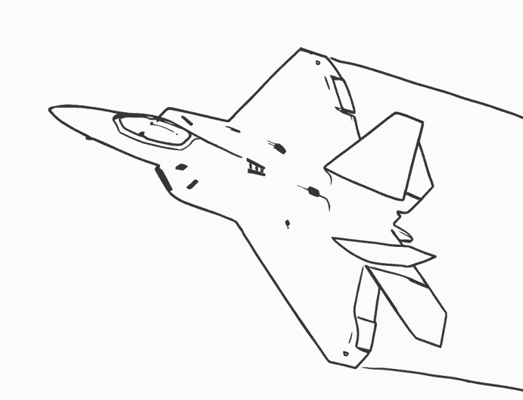 Kolorowanka samolot orzutowiec wojskowy myśliwiec robi ostry zakręt szybko lecąc
