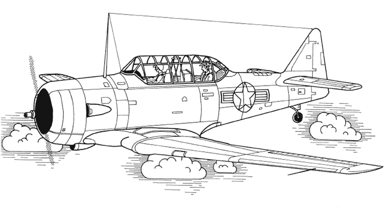 Kolorowanka samolot stary wojskowy myśliwiec z drugiej wojny z dużą kabiną