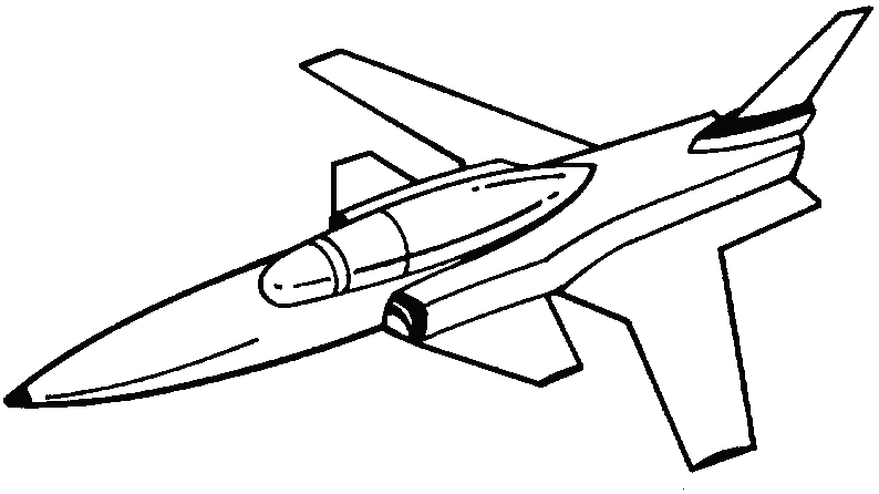 Kolorowanka samolot wojskowy myśliwiec futurystyczny