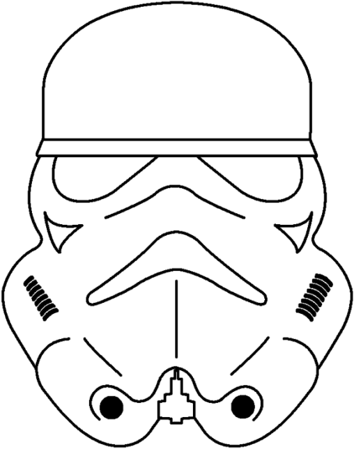 Kolorowanka Star Wars maska stormtroopera imperialnego