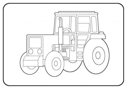 Kolorowanka traktory zwykły i prosty traktor z pustą kabiną, typowy polski ciągnik