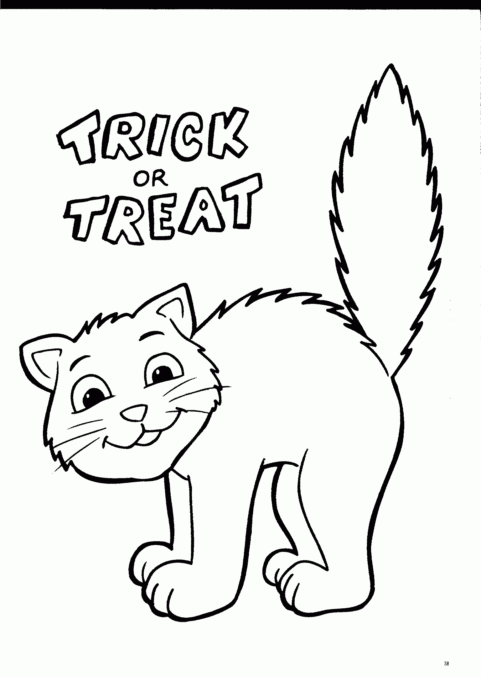Kolorowanka kot stroszy futro strasząc na halloween