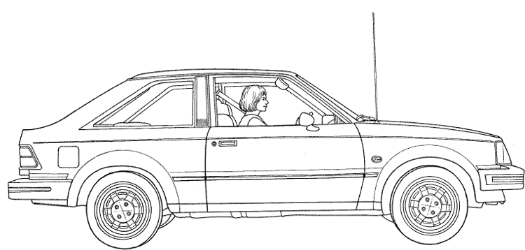 Kolorowanka samochód stary z długą anteną na masce i kierowcą w środku