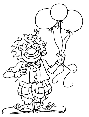 Klaun z balonami