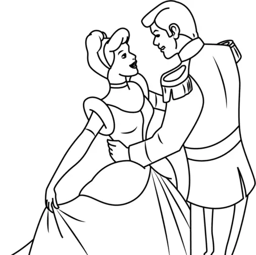 Kopciuszek tańczy z księciem