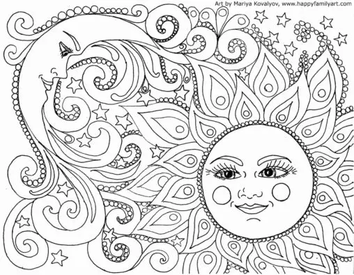 Mandala słońce i księżyc