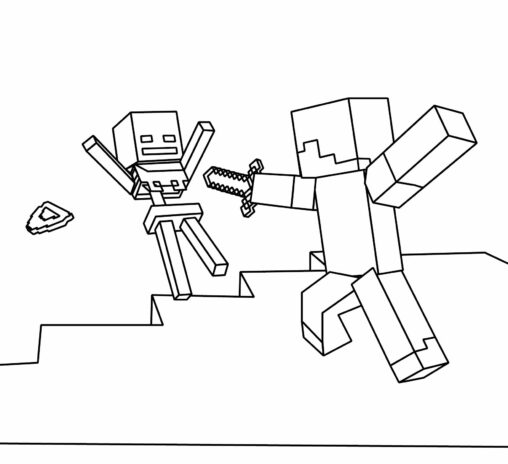 Minecraft walczący Skeleton