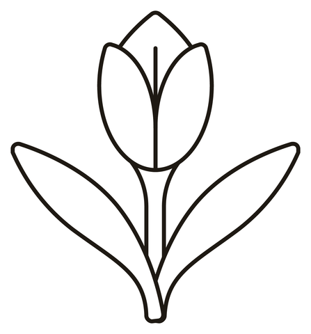 Prosty tulipan do kolorowania