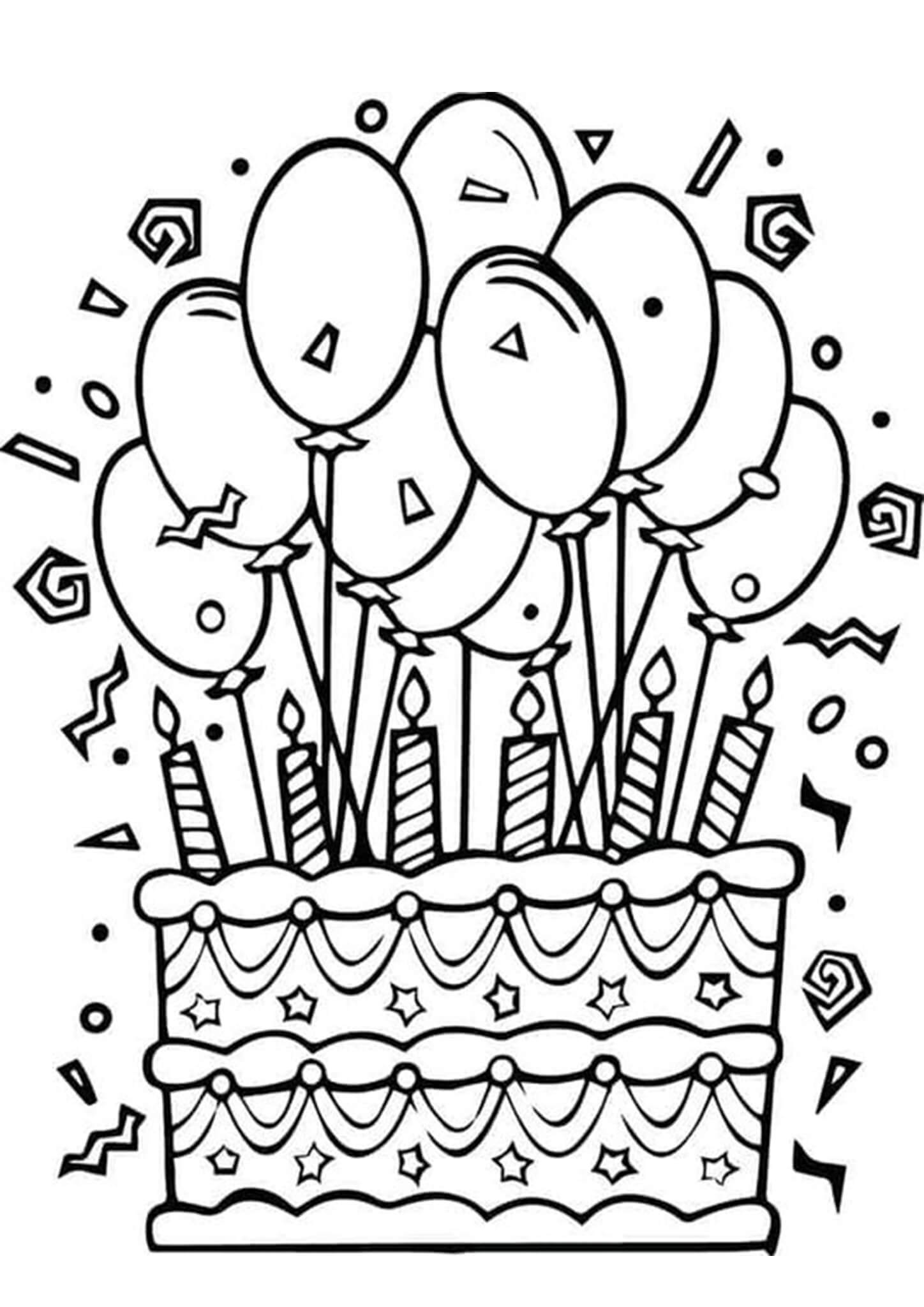 Tort urodzinowy z balonami